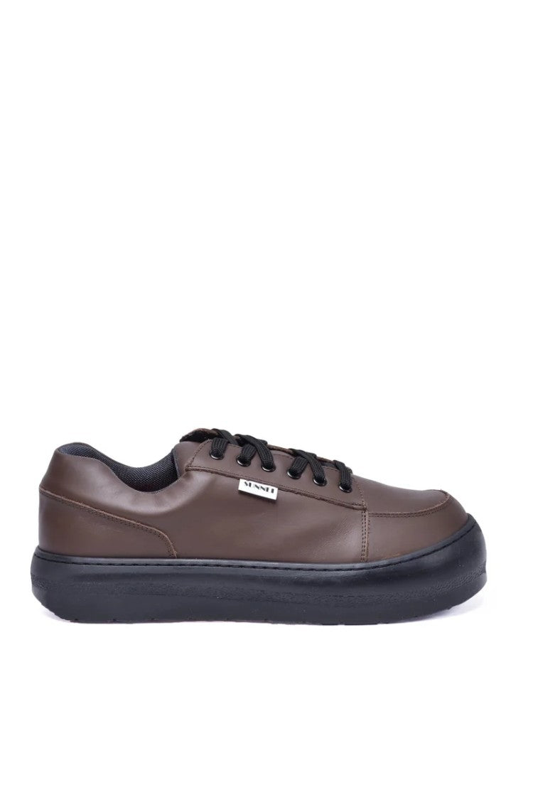 Sunnei Leather Sneakers - Brown/Black