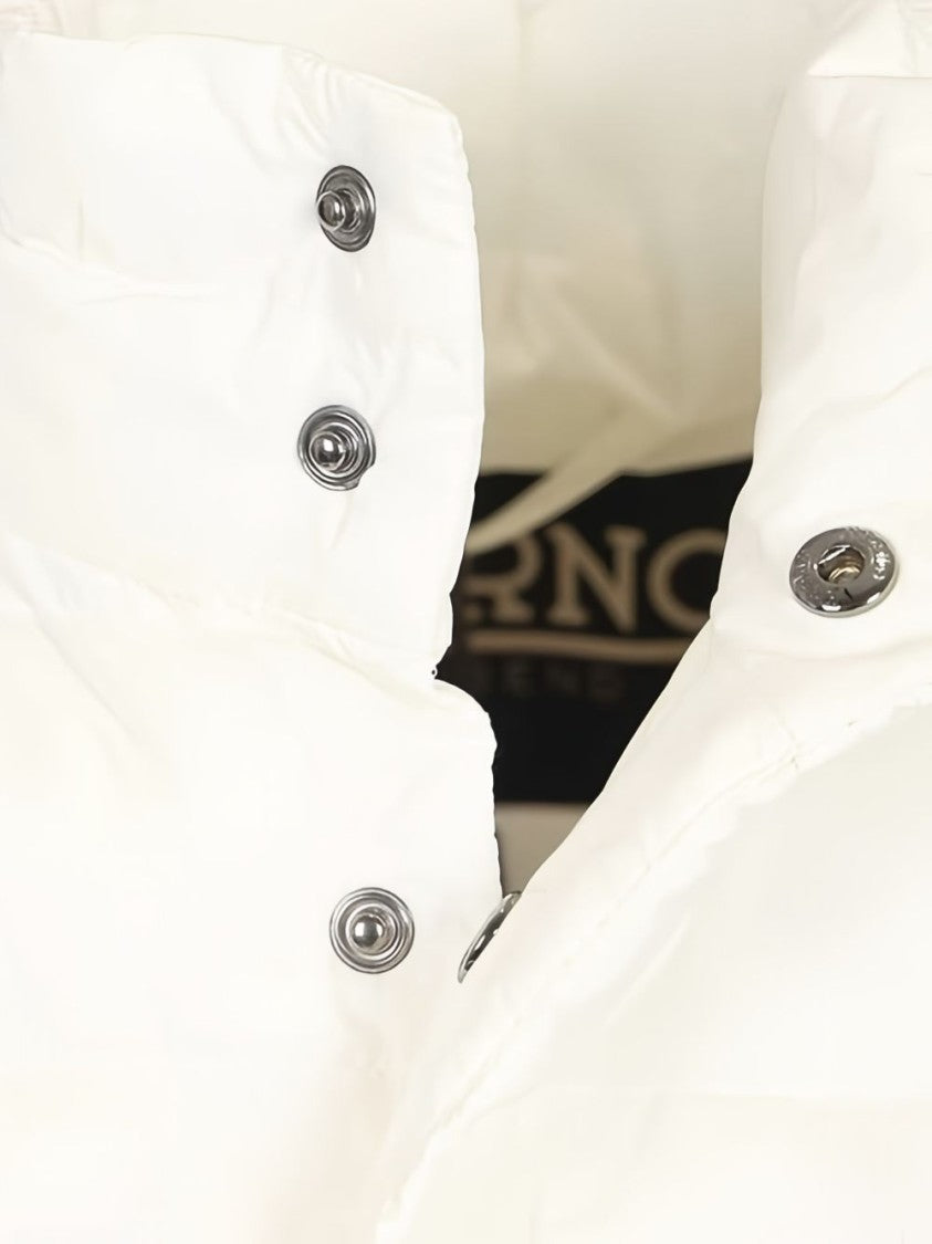 Herno Stand Collar White Quilted Jacket