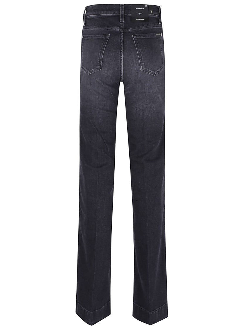 7 For All Mankind High-Waisted Flared Stretch Cotton Jeans