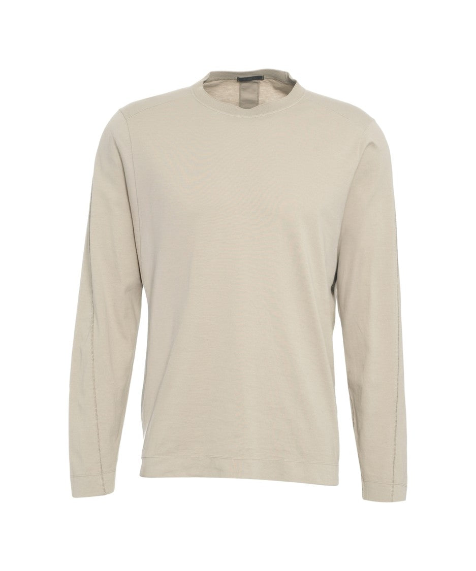 Transit Beige Long-Sleeve T-Shirt With Classic Crew Neck
