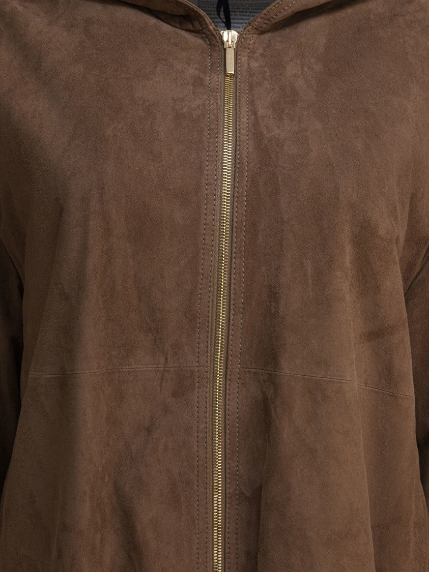 Max Mara Brown Suede Jacket With Relaxed Fit