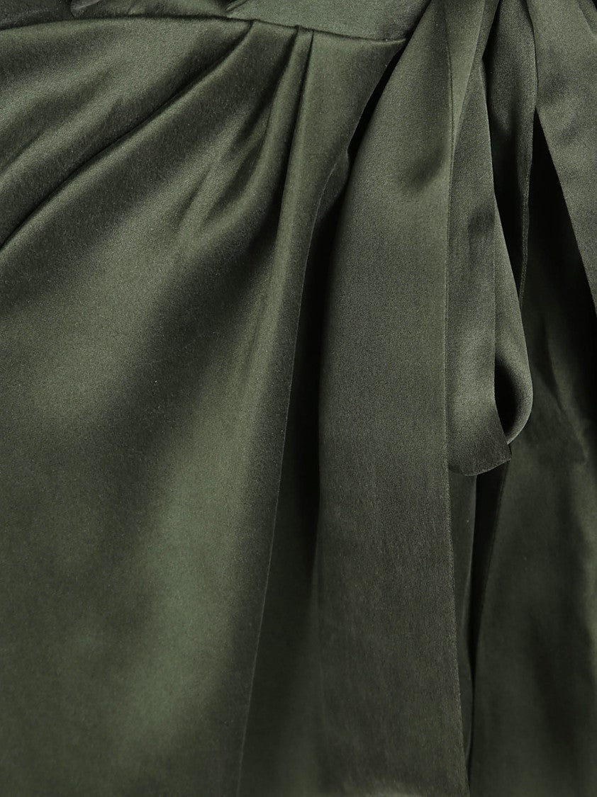 Zimmermann Wrap-Style Mini Dress In Deep Olive Silk