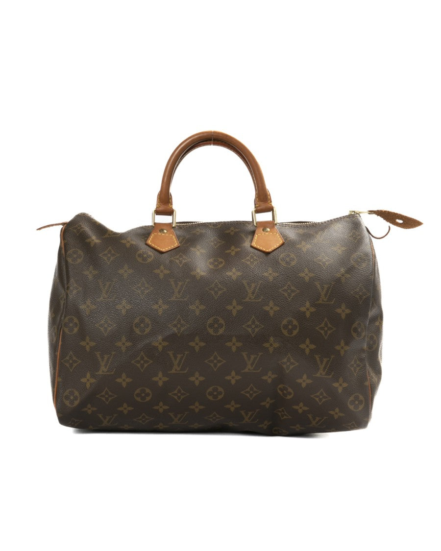 Louis Vuitton Brown Speedy 35 Monogram Canvas Leather Shoulder Bag