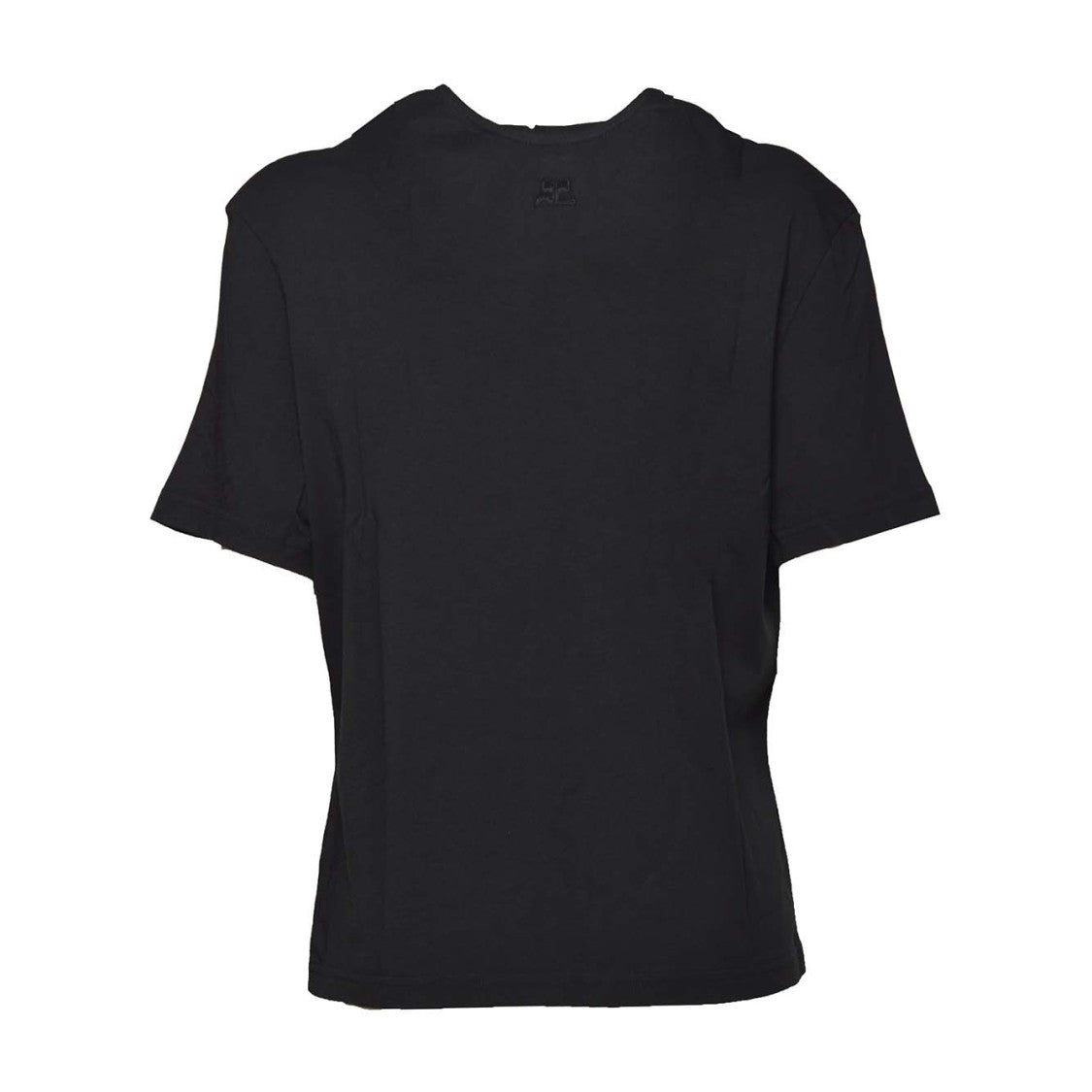 Courrèges Hooded T-Shirt In Black Cotton