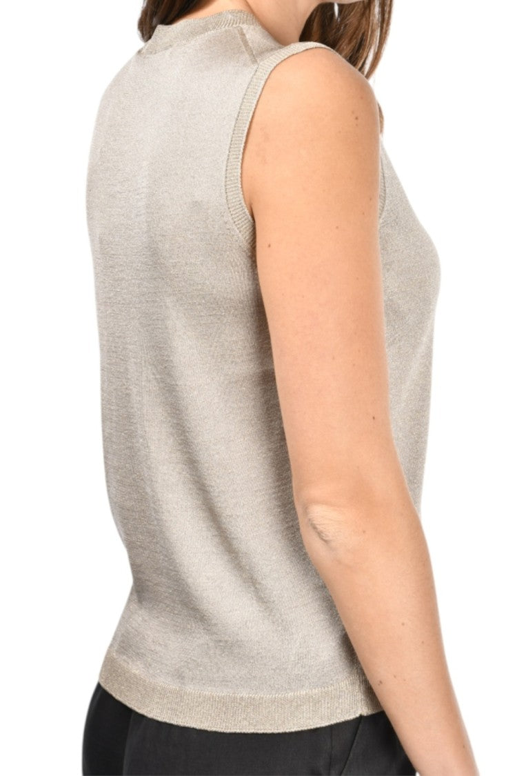 Paolo Fiorillo Capri Sleeveless Knit Top With Round Neckline