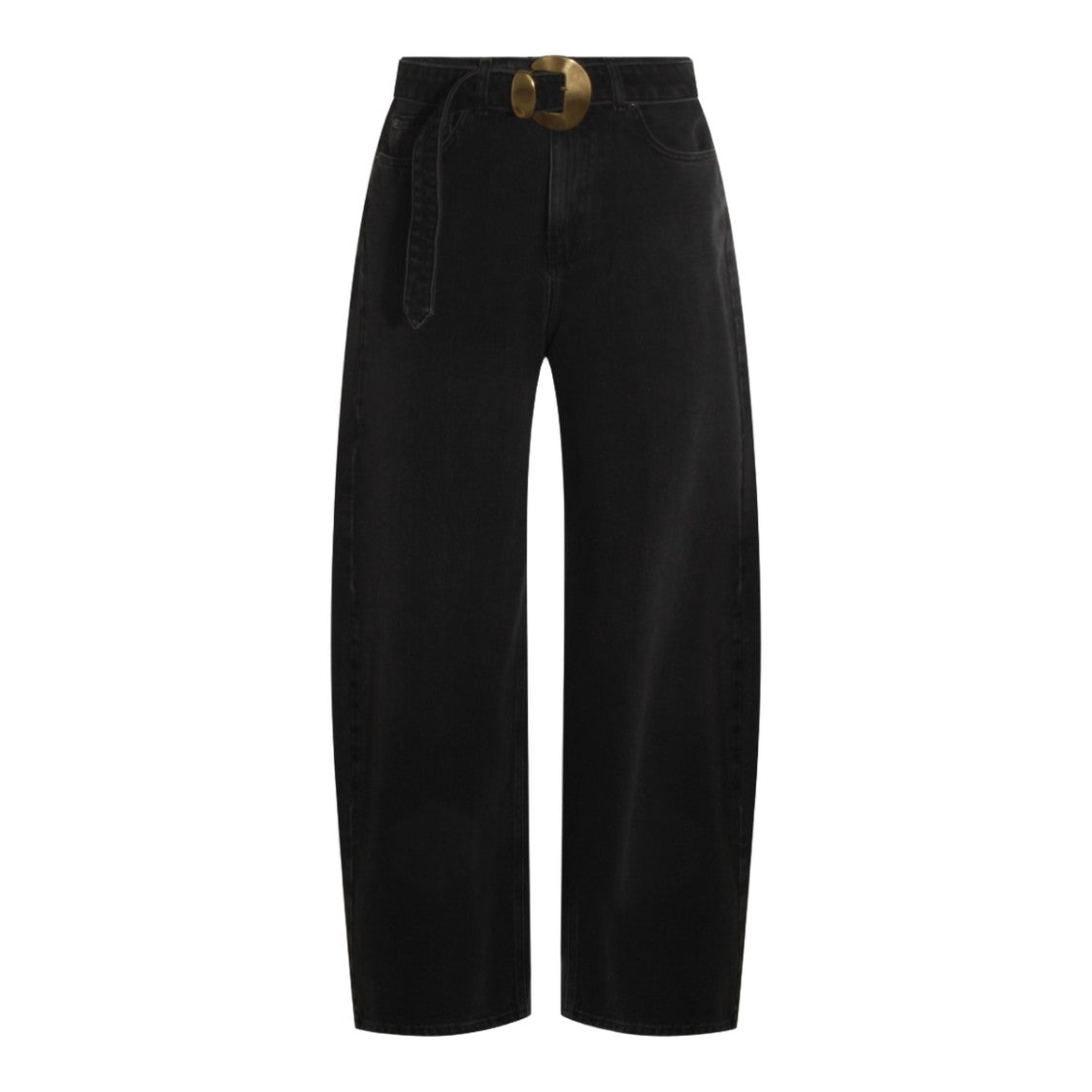 Twin-Set High-Waisted Black Jeans With Wide-Leg Silhouette