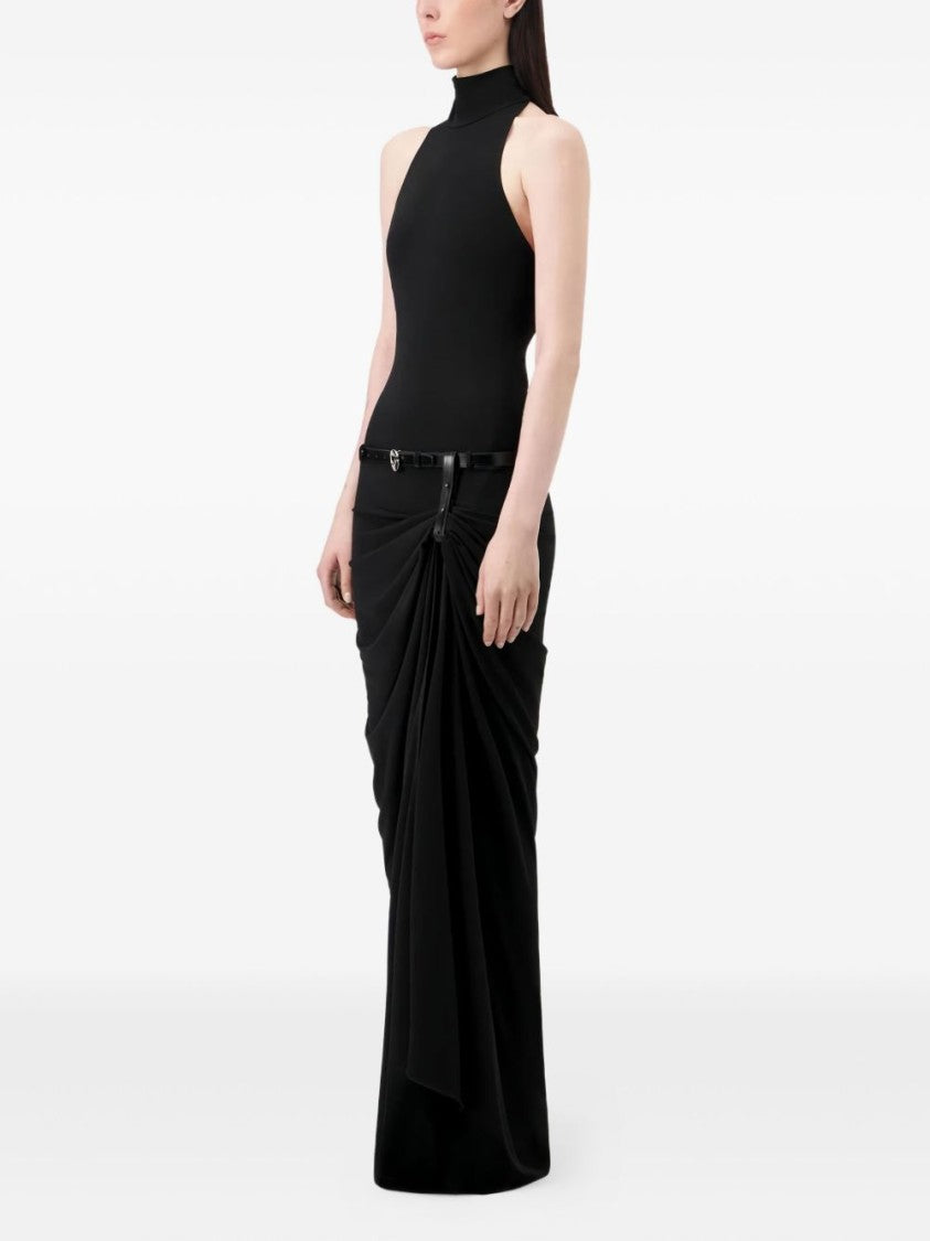 Coperni Halter Neck Maxi Dress With Draped Skirt