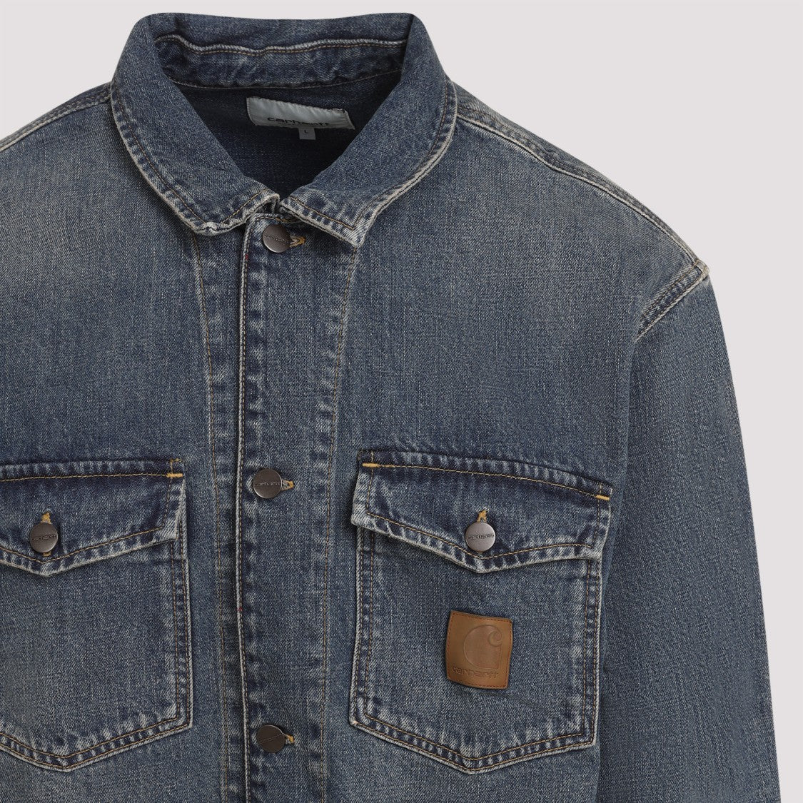 Carhartt Wip Blue Cotton Textured Button-Up Jacket