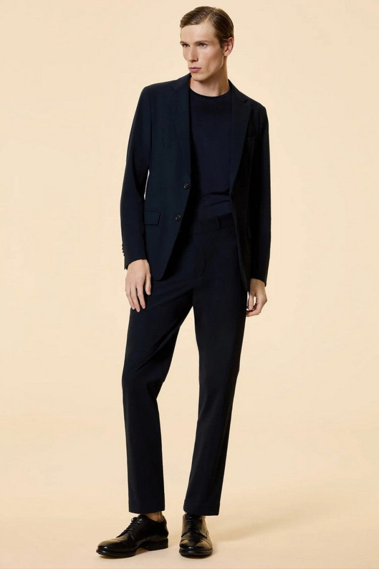 Rrd Blue Wool-Blend Notch-Lapel Blazer