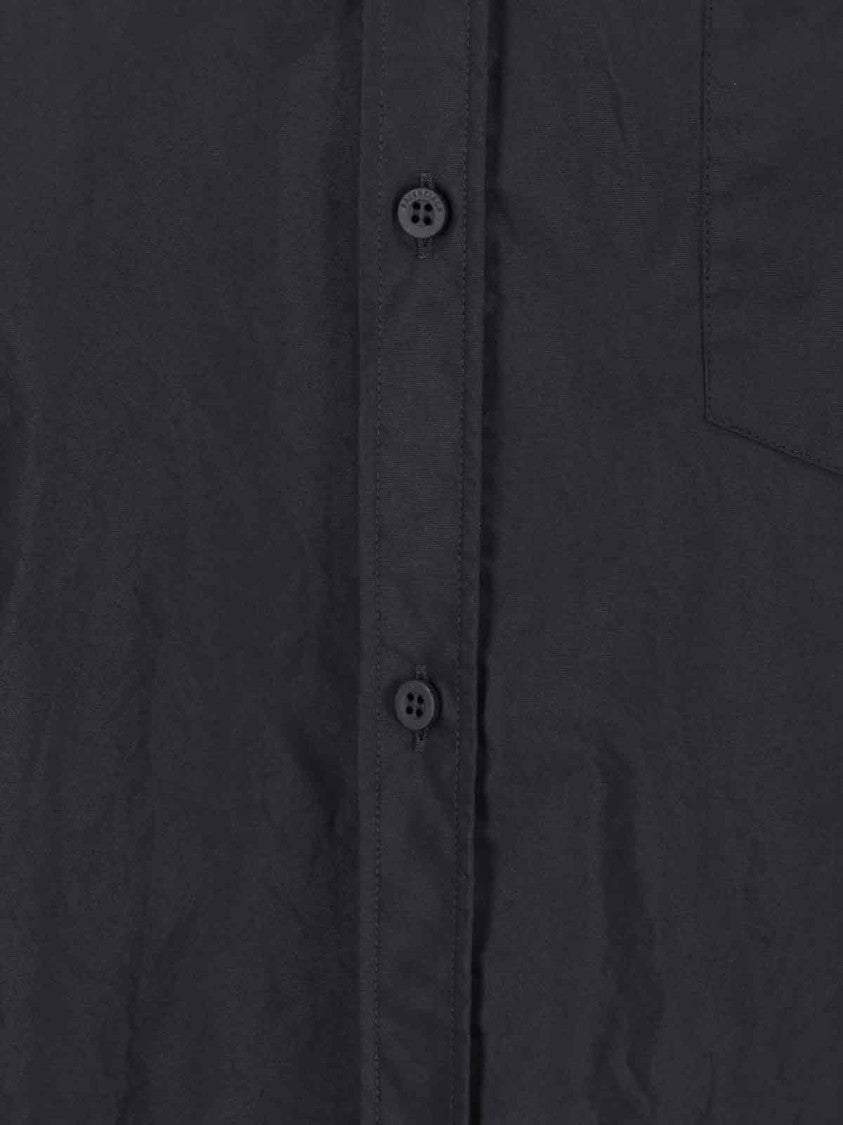 Balenciaga Oversized Black Cotton Short Sleeves Shirt