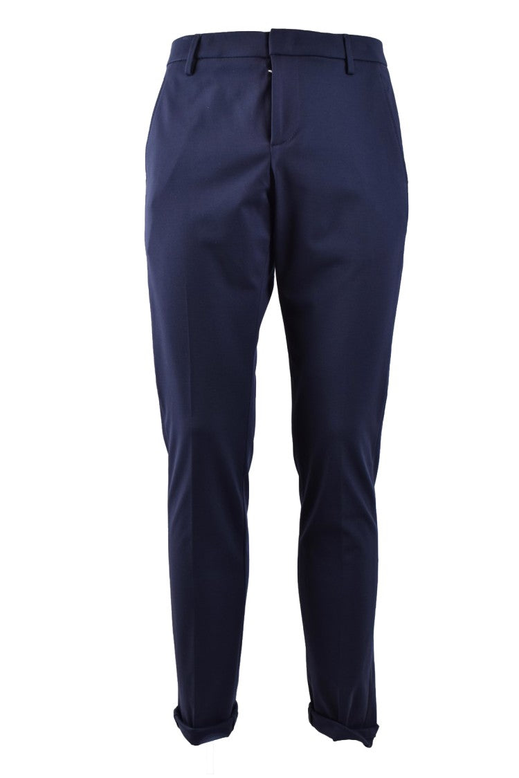 Dondup Blue Polyester-Blend Tailored Trousers