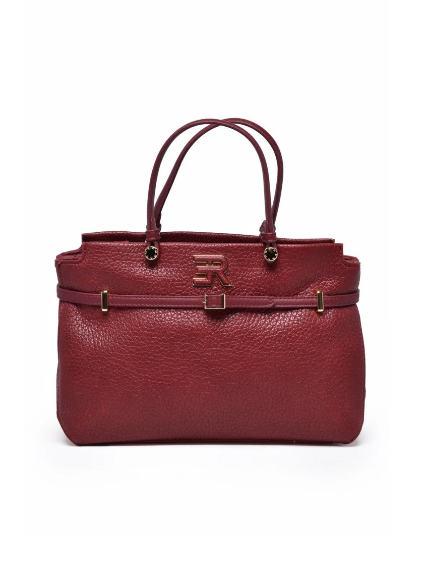Ermanno Firenze Structured Red Unity Handbag With Dual Carry Options