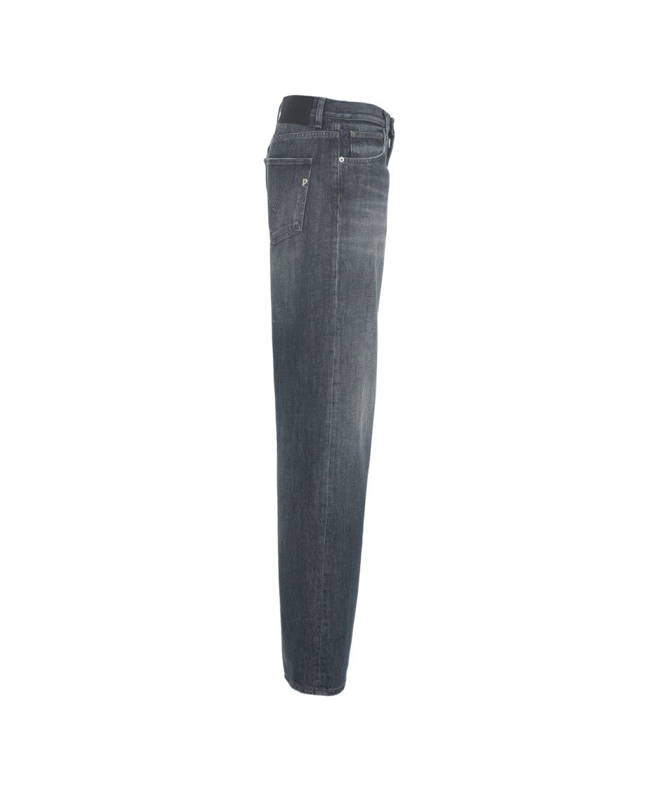Dondup Straight Leg Jeans With Five-Pocket Design And Subtle Whiskering