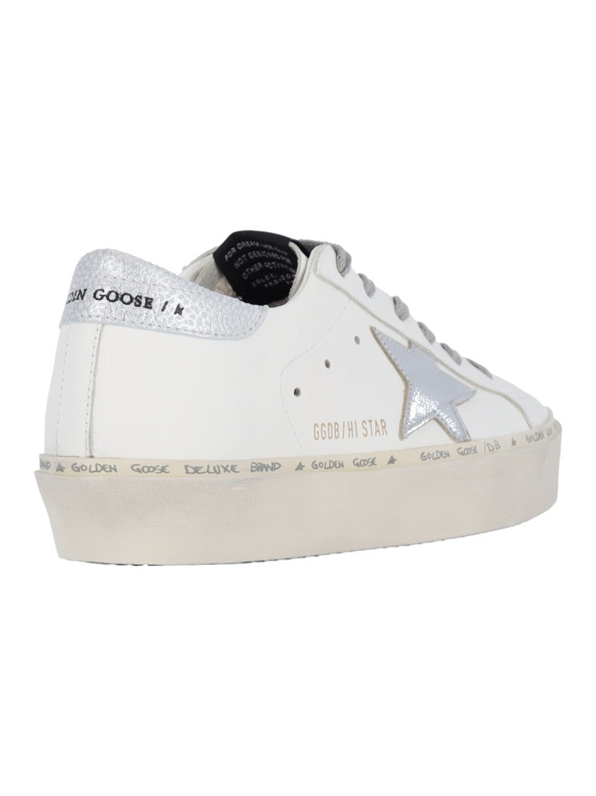 Golden Goose White Hi Star Calf Leather Sneakers