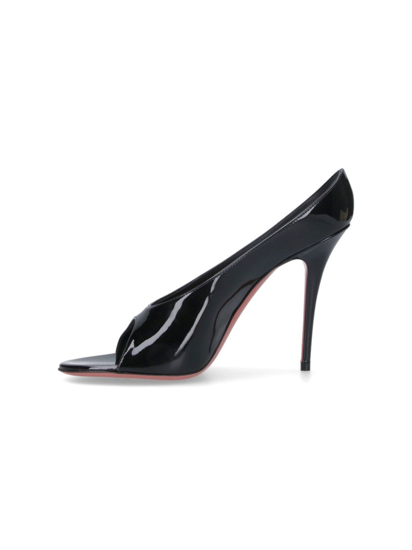 Amina Muaddi "Anok Slipper" Pump Sandals Black