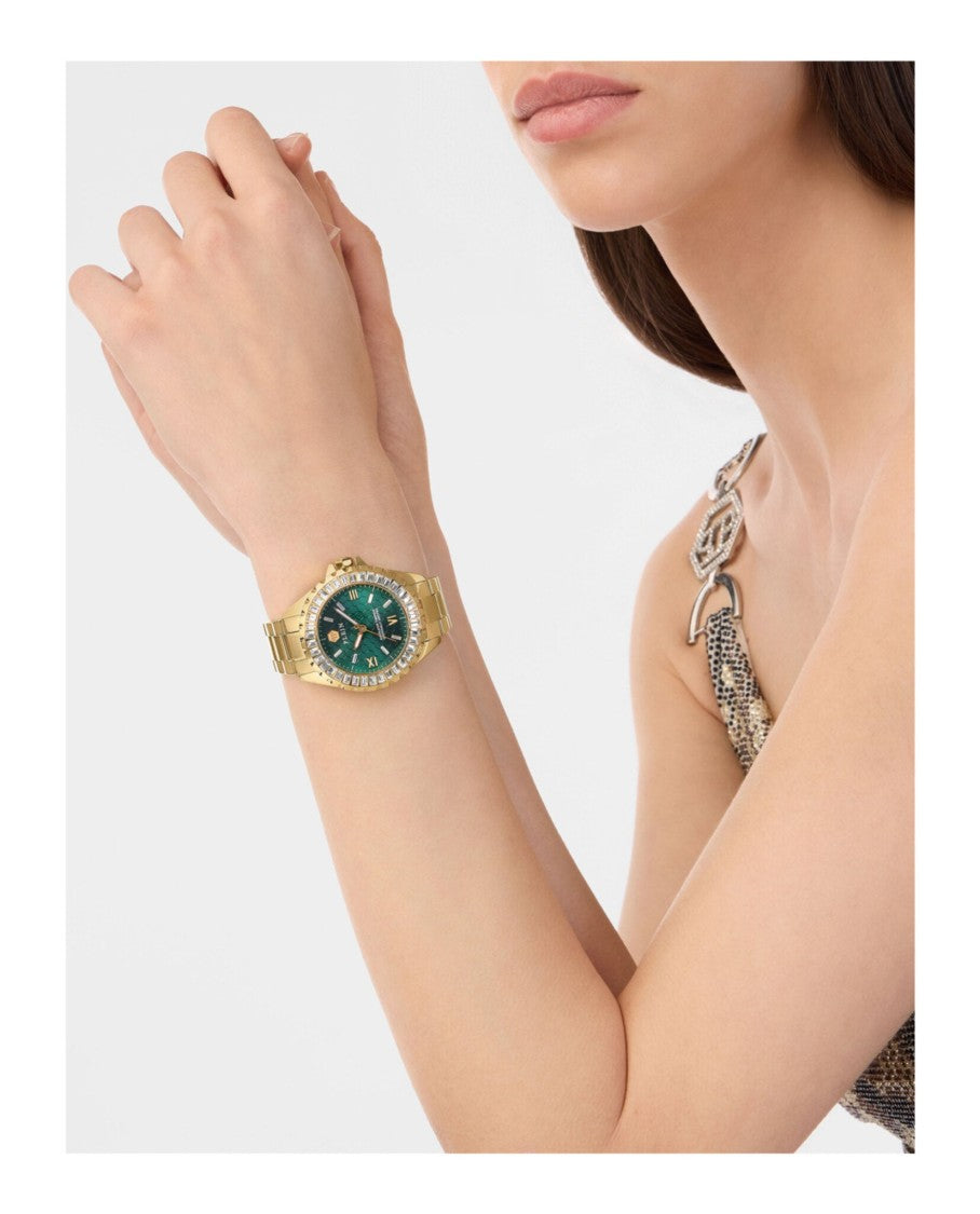 Philipp Plein Plein Heaven Crystal Watch With Green Guilloche Dial