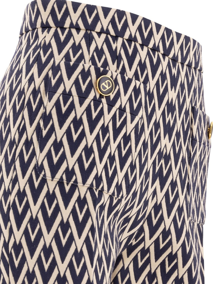 Valentino Tailored Trousers With Bold Geometric Pattern