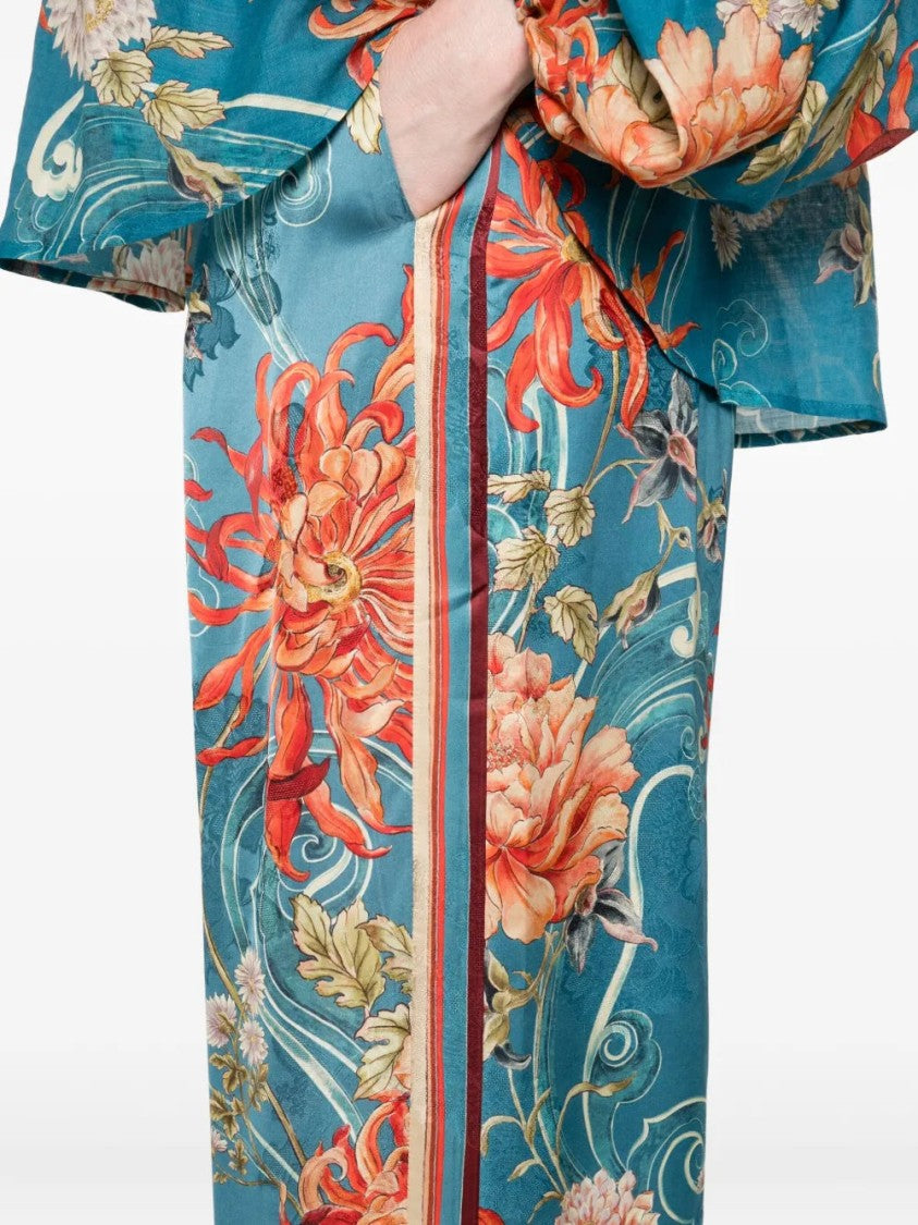 Alemais Floral-Print Pleated Trousers