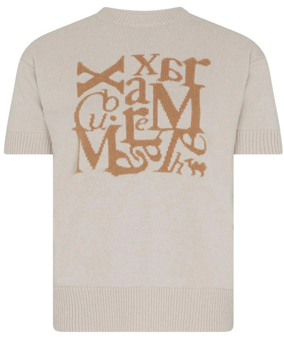 Max Mara Relaxed Fit Knit Sweater With Abstract Letter Design