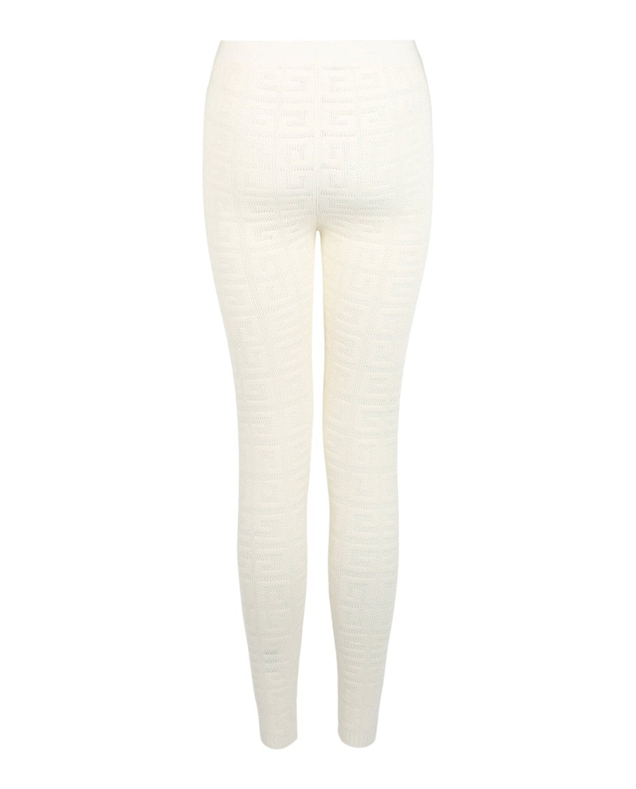 Givenchy Mid Rise 4G Monogram Stretch Leggings In Semi-Sheer Mesh