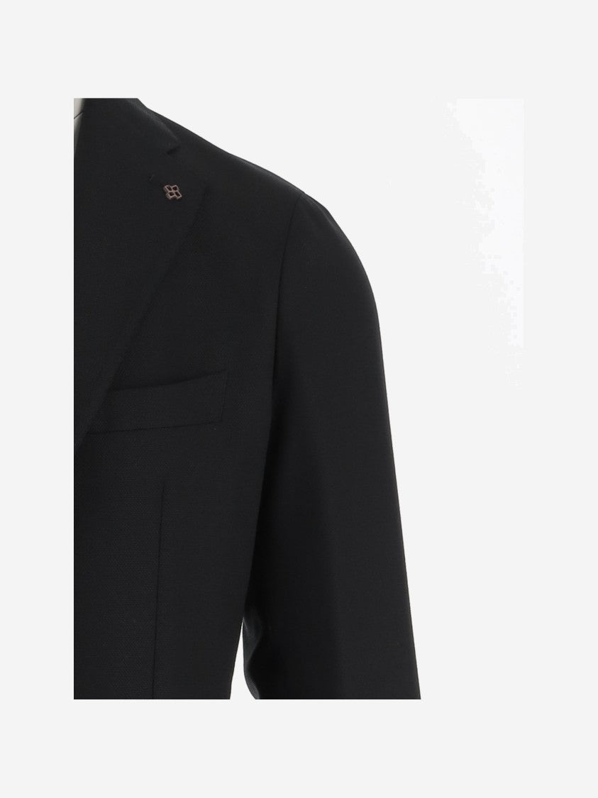 Tagliatore Stretch Wool Single-Breasted Jacket