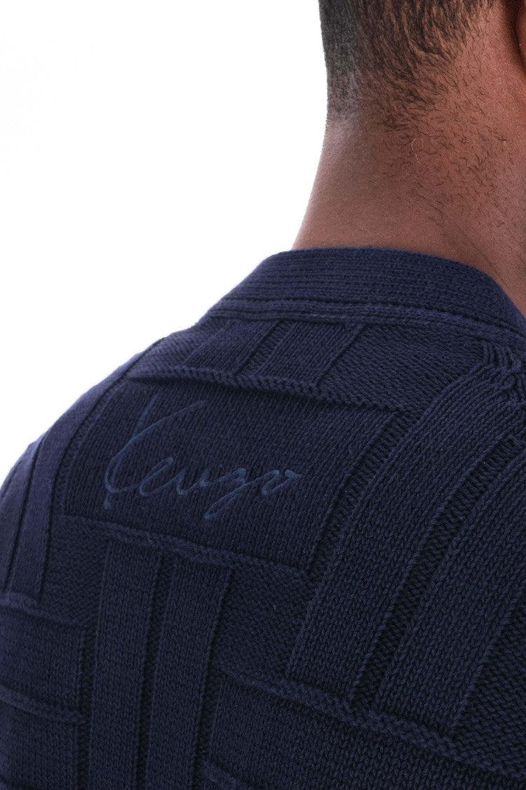 Kenzo Cropped Fit Weave Wool Cardigan