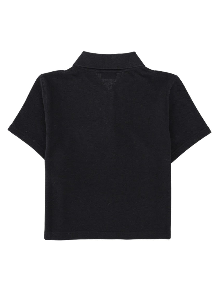 Saint Laurent Cassandre Cropped Piqué Cotton Polo Shirt