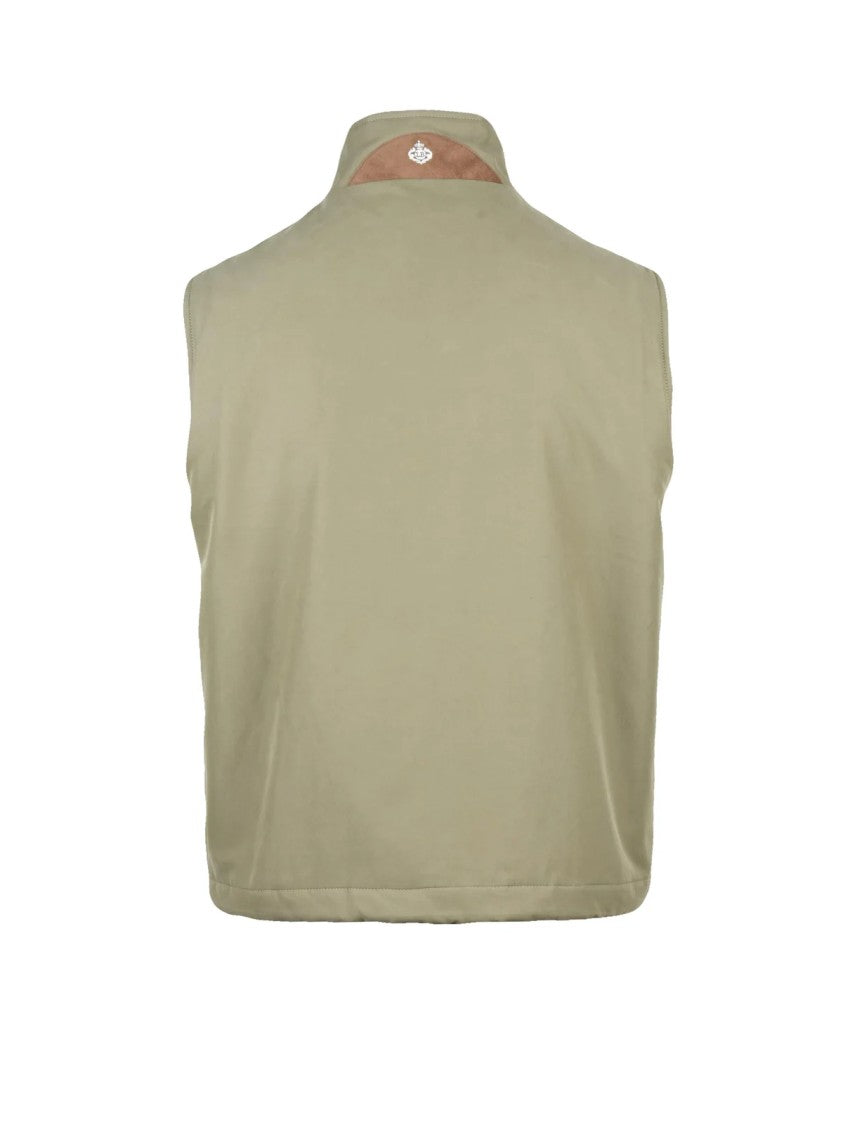 Luigi Borrelli Napoli Green Quilted Polyester-Blend Gilet