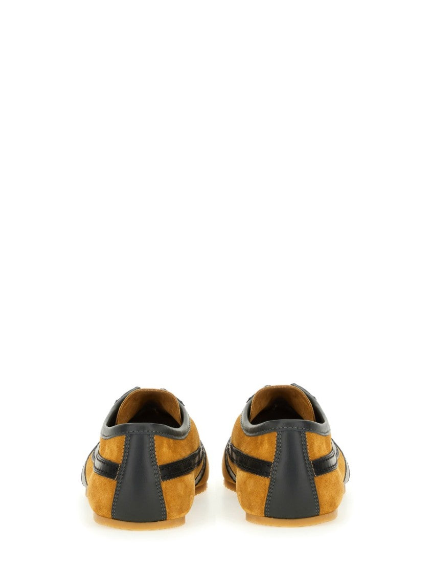 Dries Van Noten Suede Sneaker With Mustard And Black Accents
