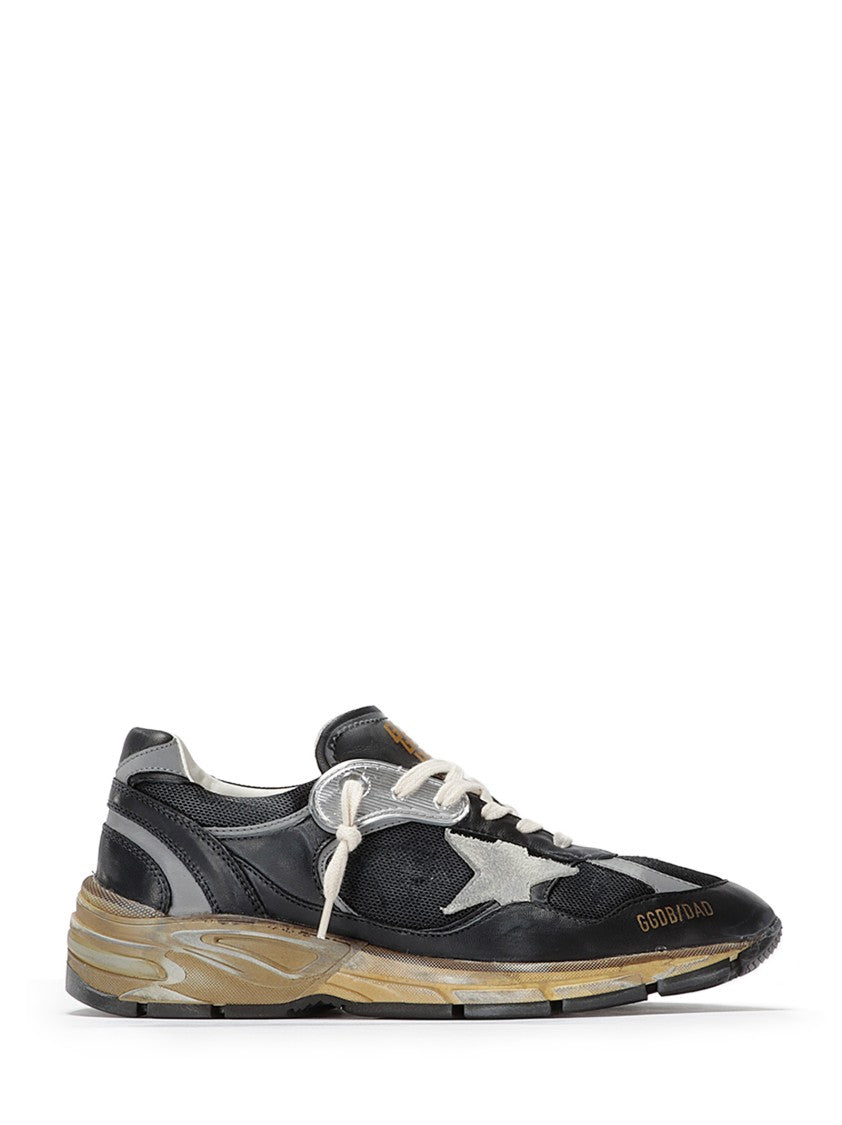 Golden Goose Black Leather And Fabric Sneakers