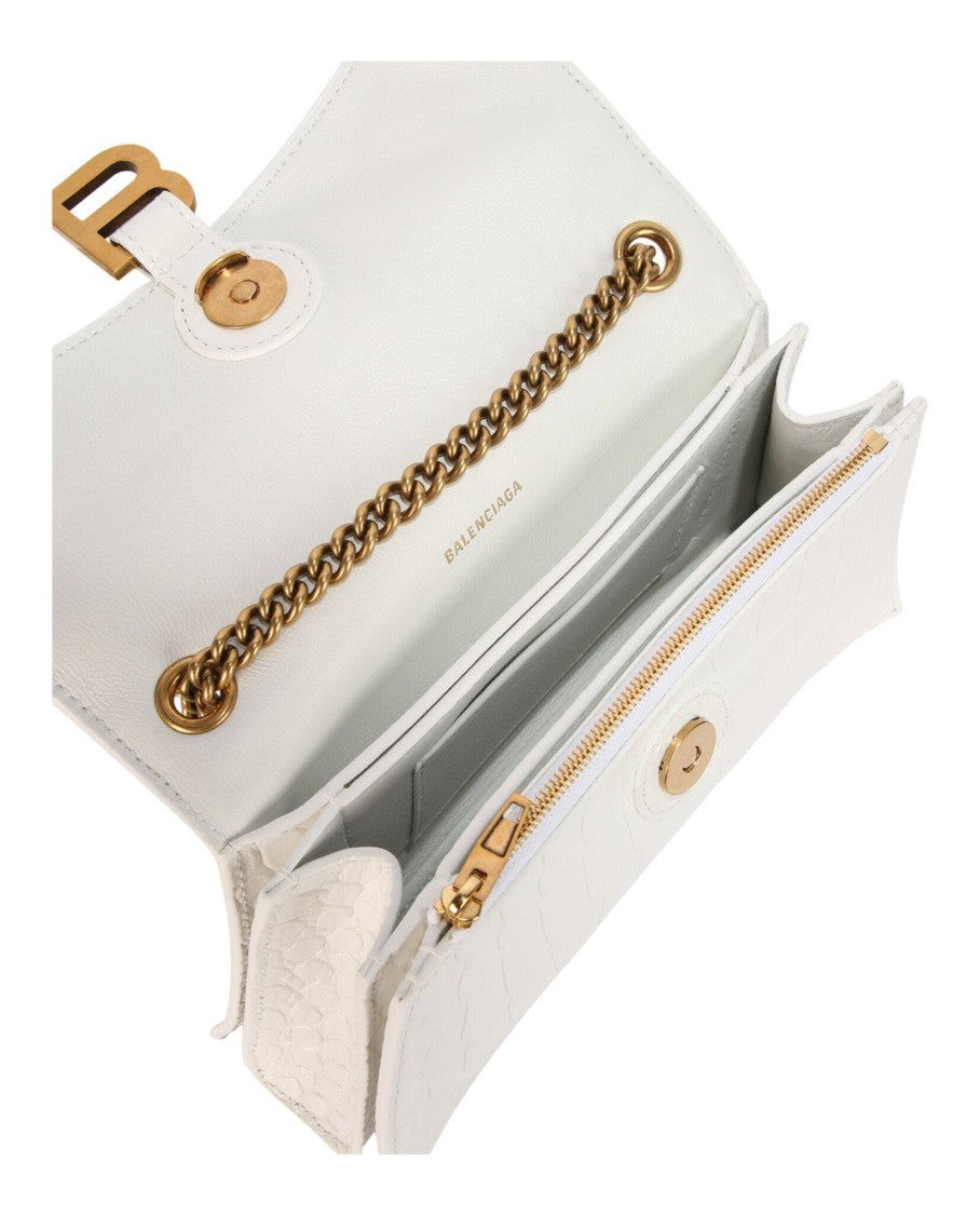 Balenciaga Xs Crocodile Embossed Crush Chain Shoulder Bag