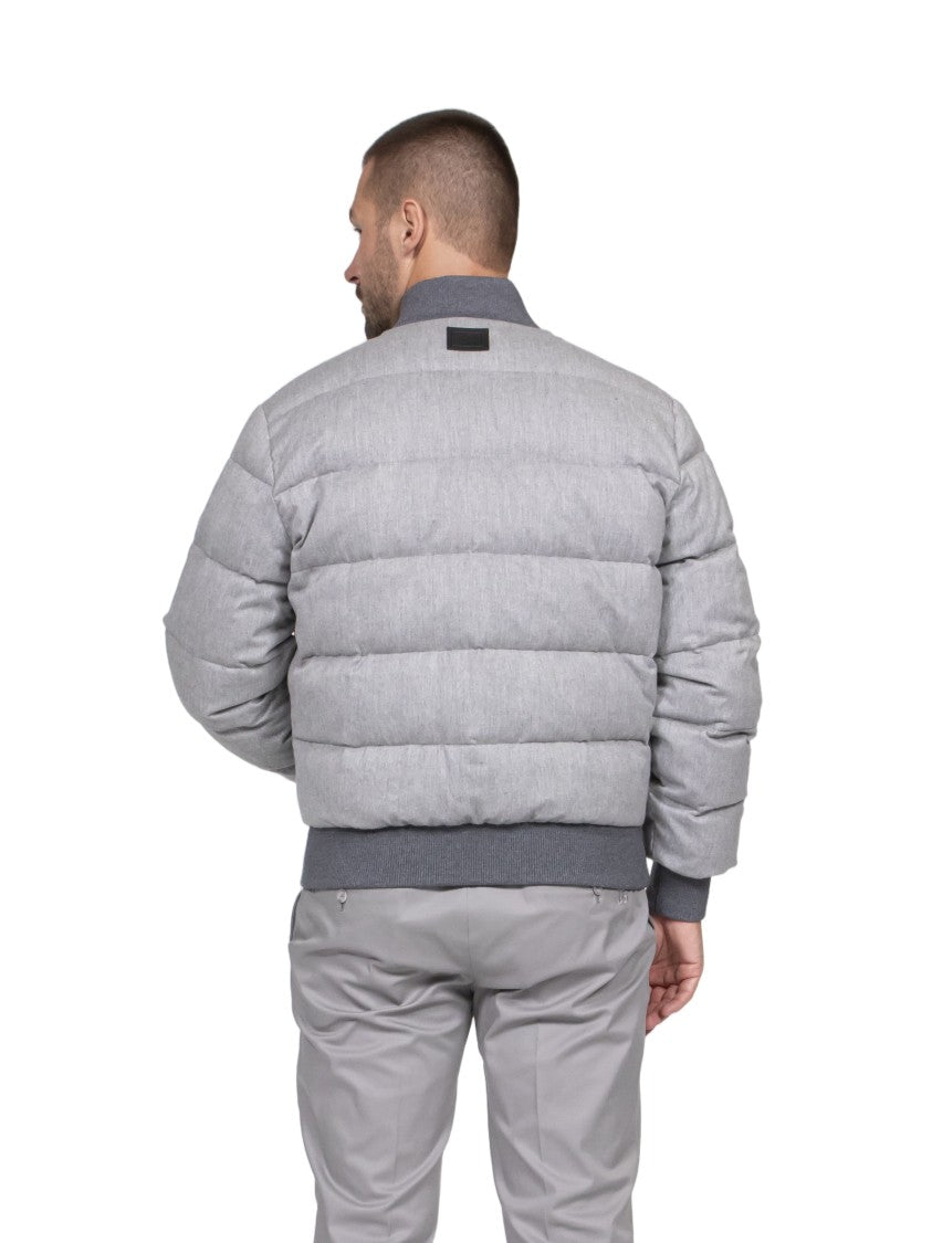 Dolce & Gabbana Giubbotto Relaxed-Fit Ribbed-Accent Down Jacket