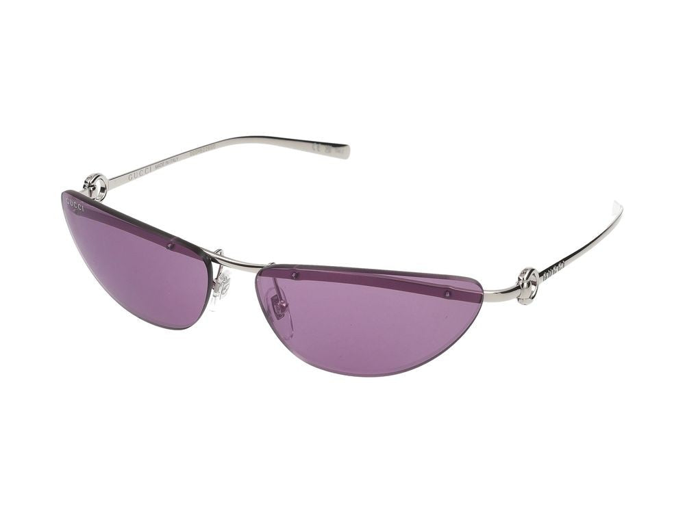 Gucci Silver Violet Lenses Cat-Eye Sunglasses