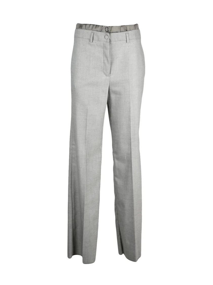 Marella Monochrome Monochrome Tombola Trousers With Straight Leg Silhouette And Textured Fabric