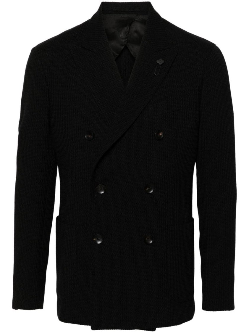Lardini Black Wool Blend Jacket