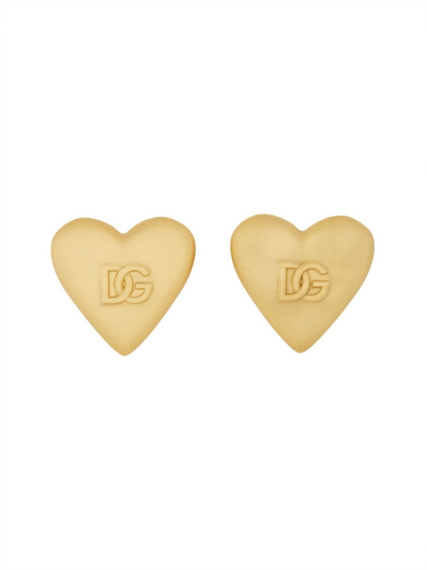 Dolce & Gabbana Heart Earrings With Dg Logo