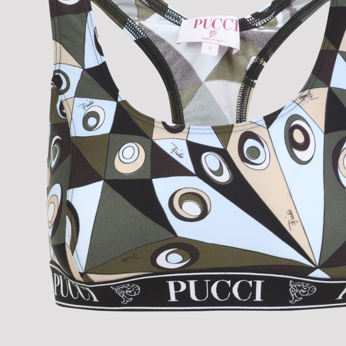 Pucci Geometric Racerback Top In Multicolor Design