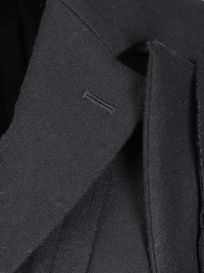 Comme Des Garçons Deconstructed Wool Jacket With Unique Architectural Design
