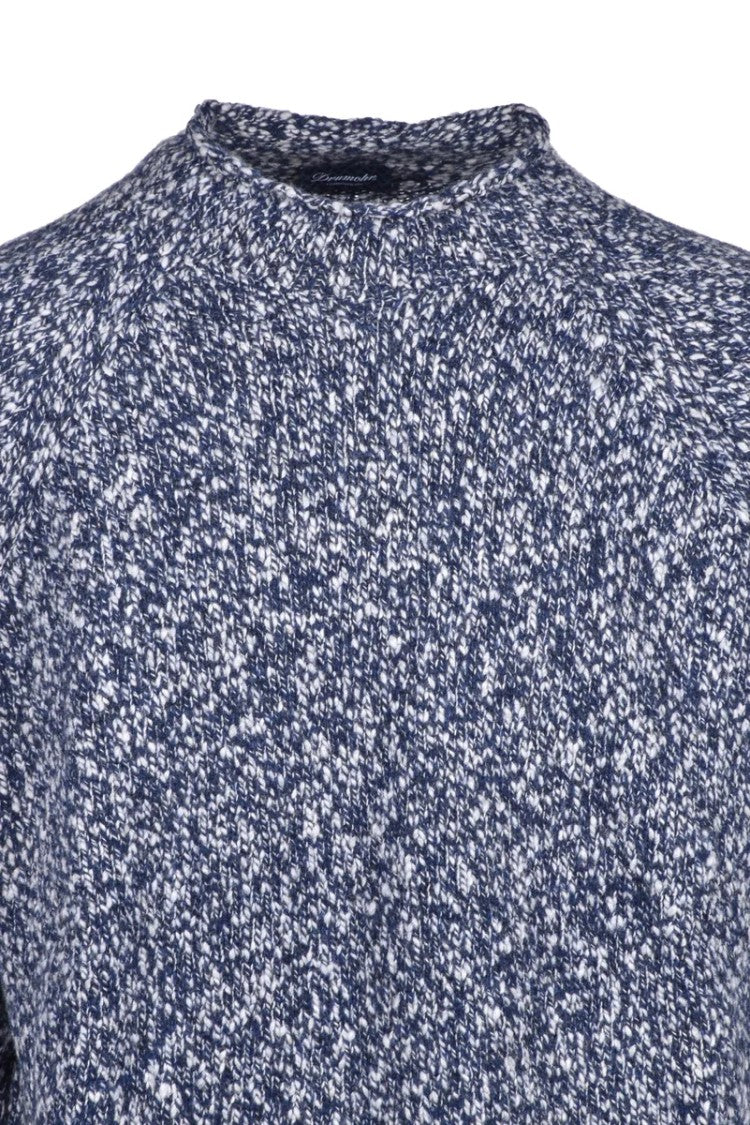 Drumohr Volcano Neck Sweater - Blue/Grey