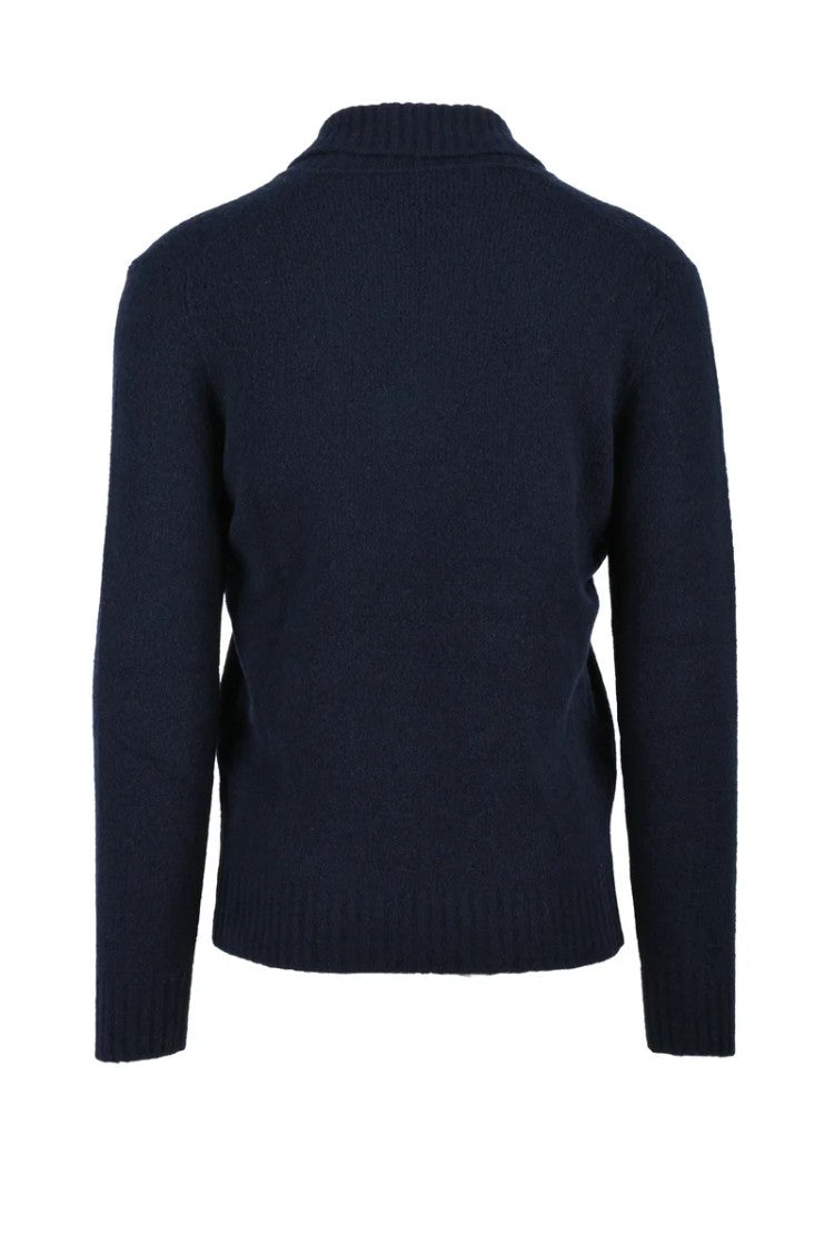 Manipur Blue Wool Cashmere Polyamide Elastane Men's Sweater