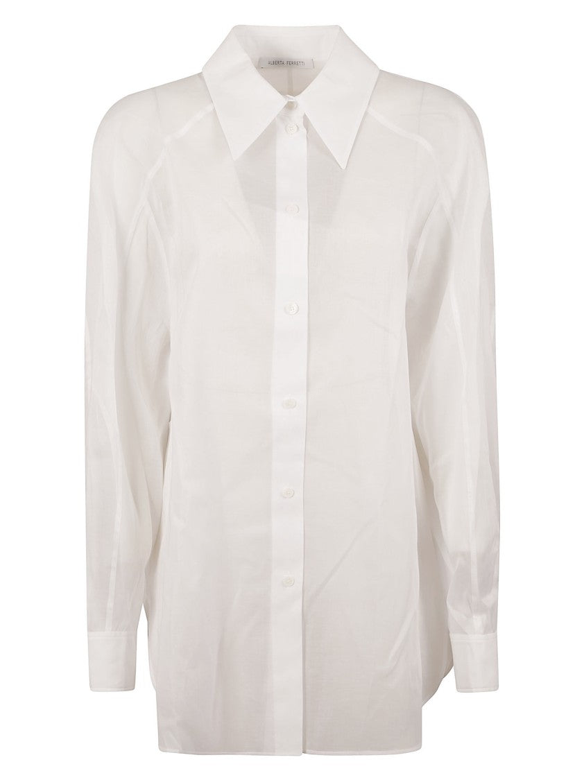 Alberta Ferretti Structured Collar White Shirt