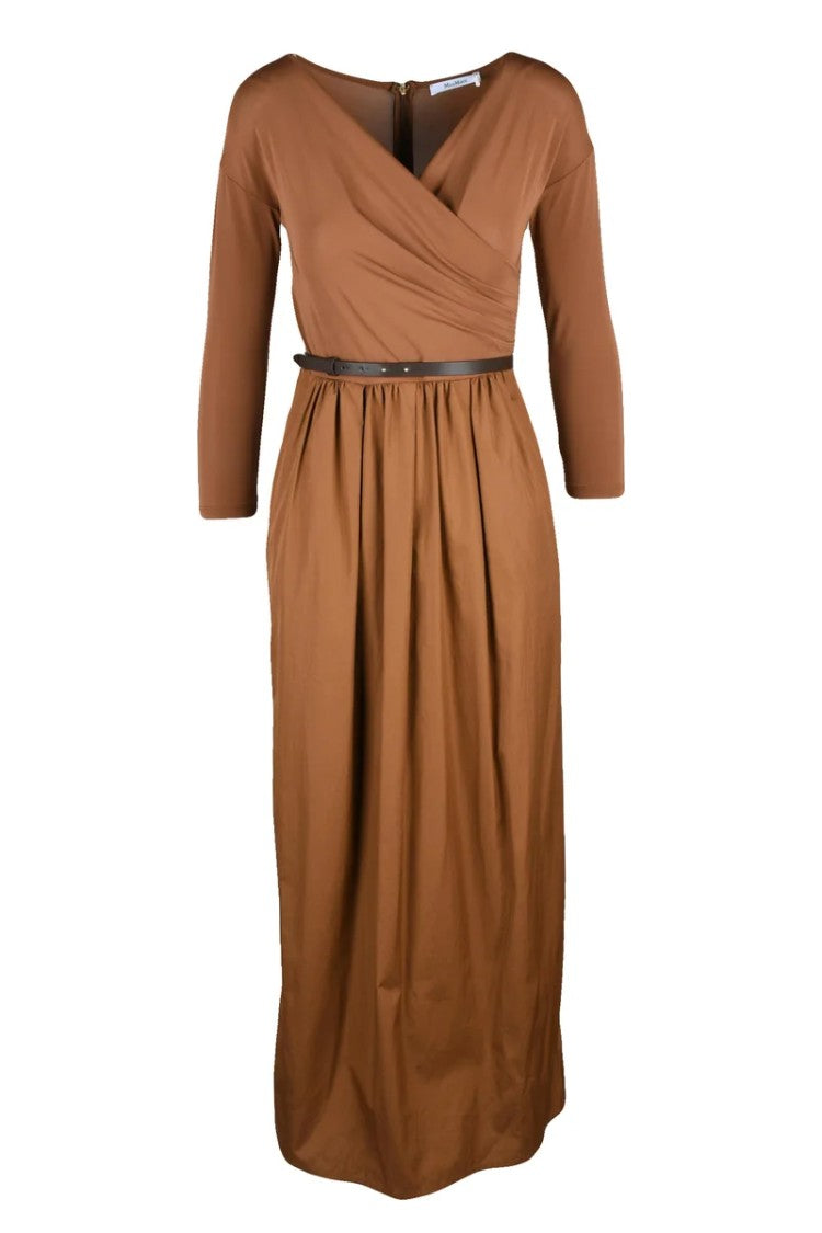 Max Mara Long Dress With Strap - Brown