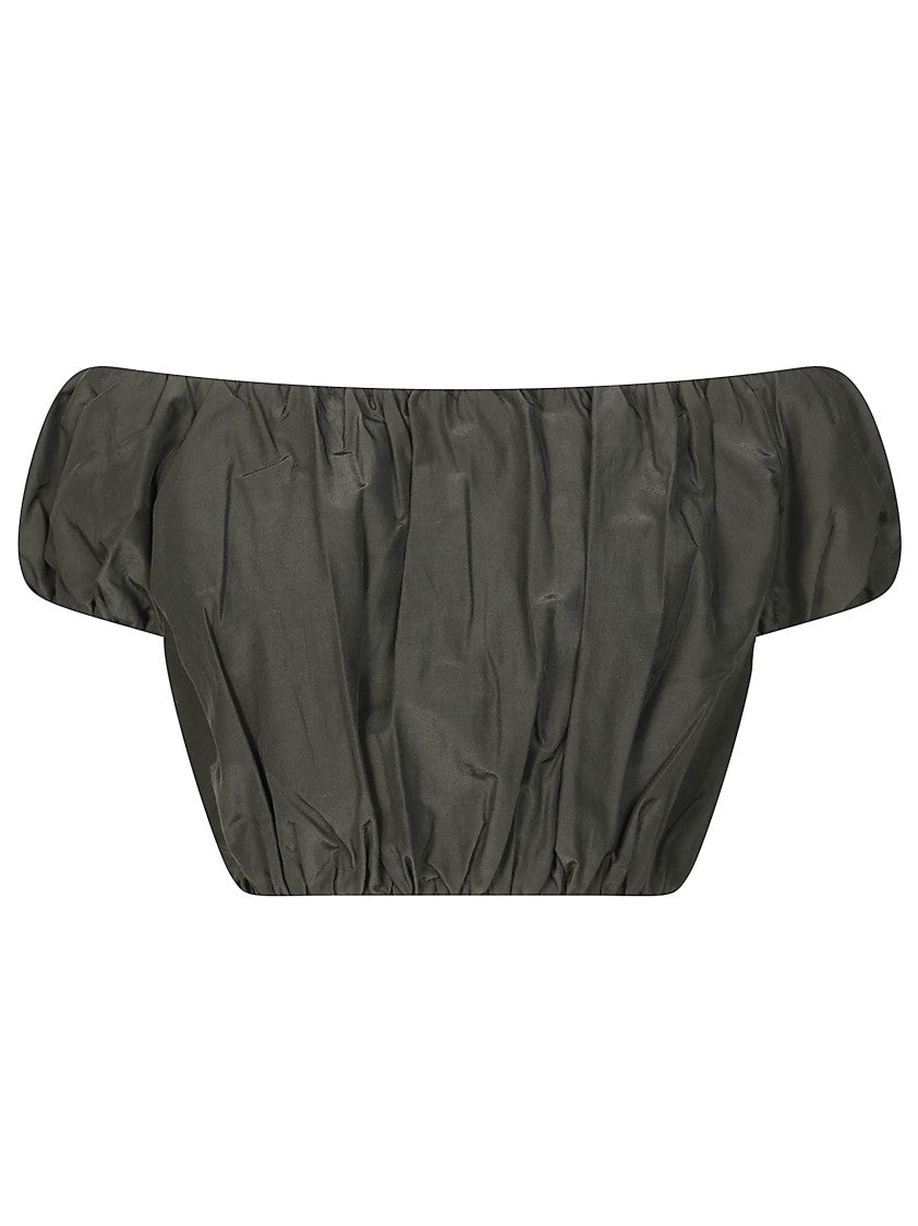 The Andamane Cropped Off-The-Shoulder Top With Puff Sleeves