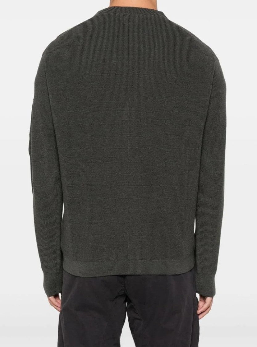 C.P. Company V-Neck Button-Down Cardigan With Distinctive Patch Detail
