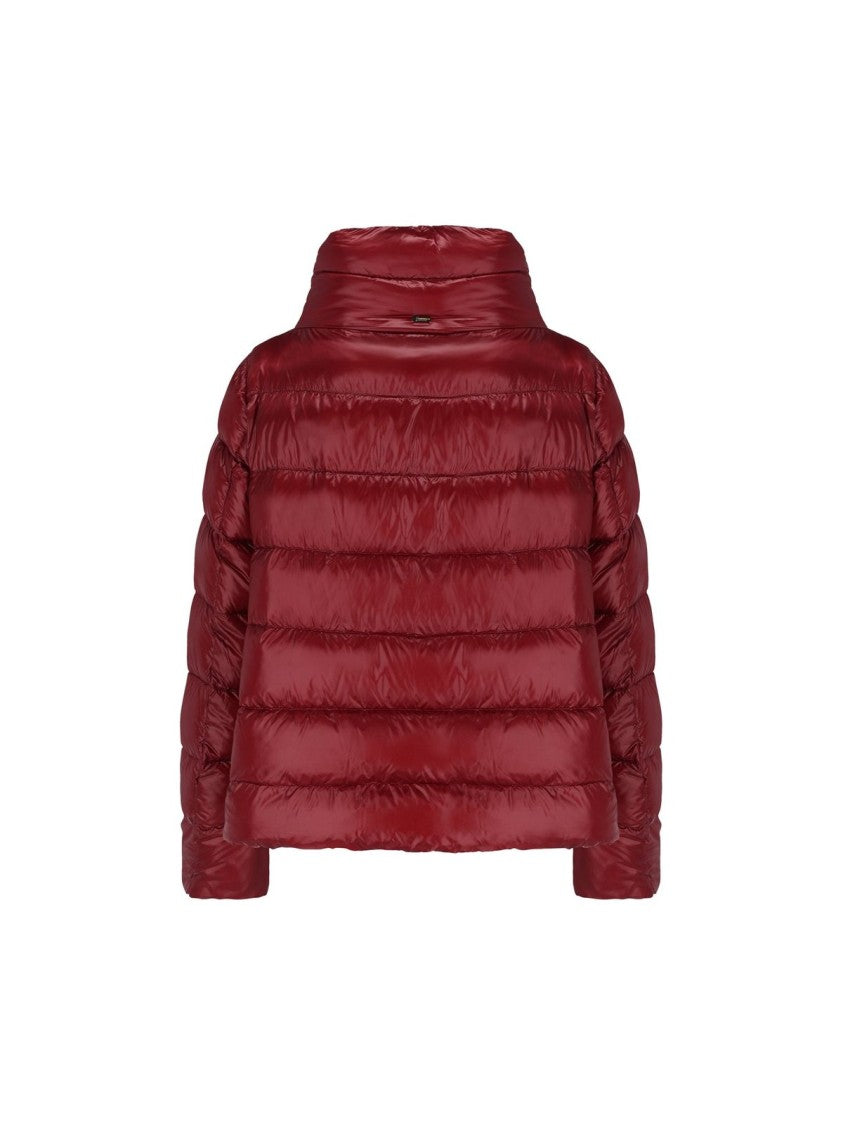 Herno Structured Bordeaux Polyamide Coat