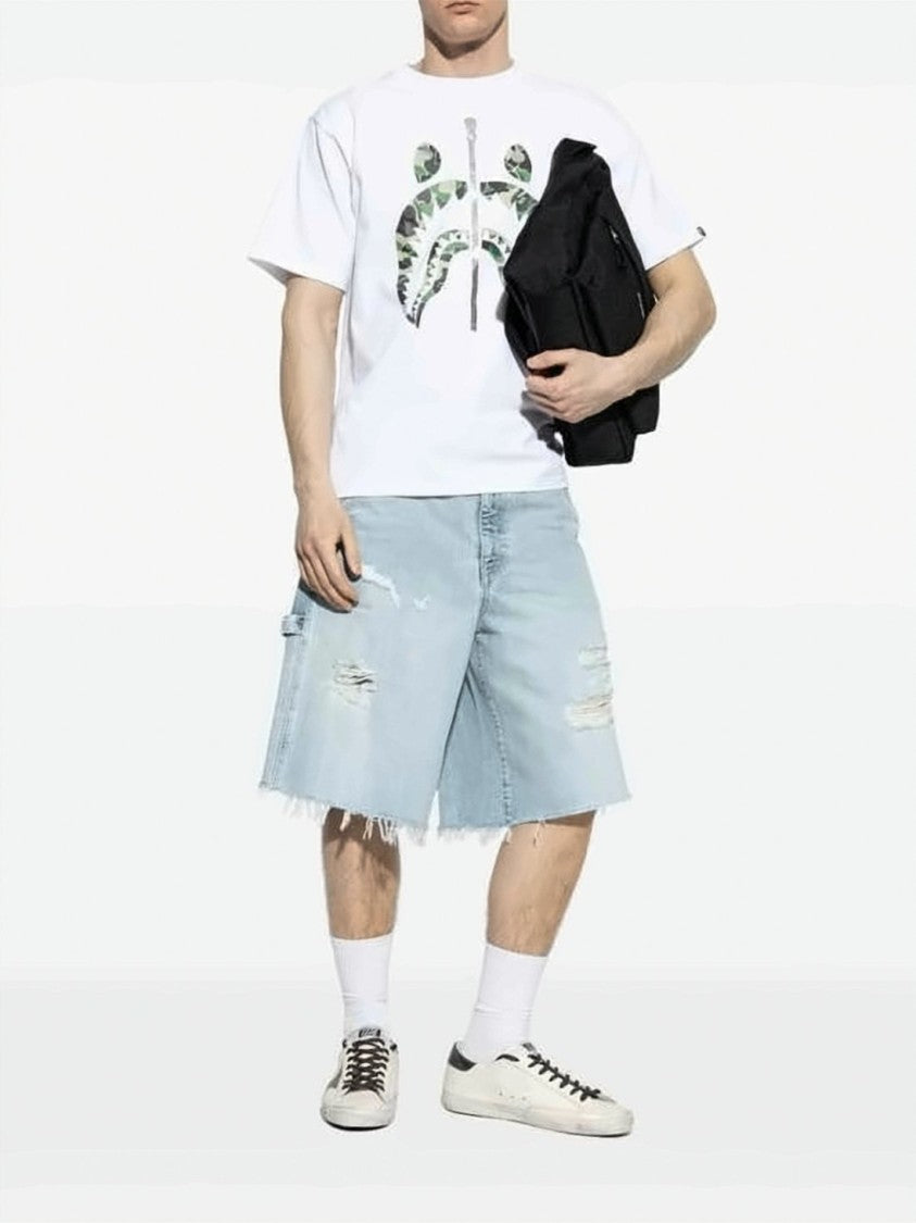 Golden Goose Distressed White Leather Low-Top Sneakers