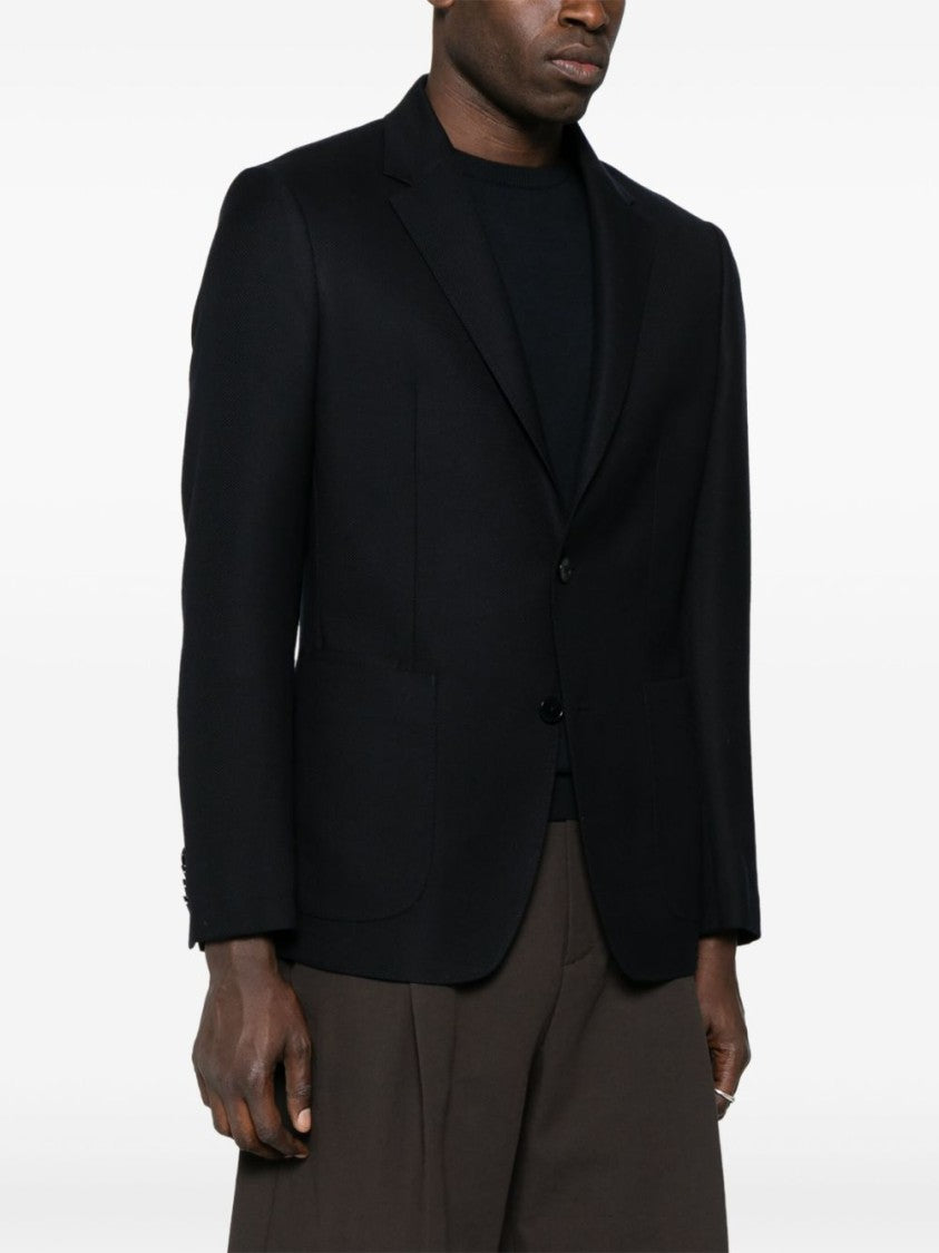 Ermenegildo Zegna Tailored Black Jacket With Dart Detailing And Front Button Fastening