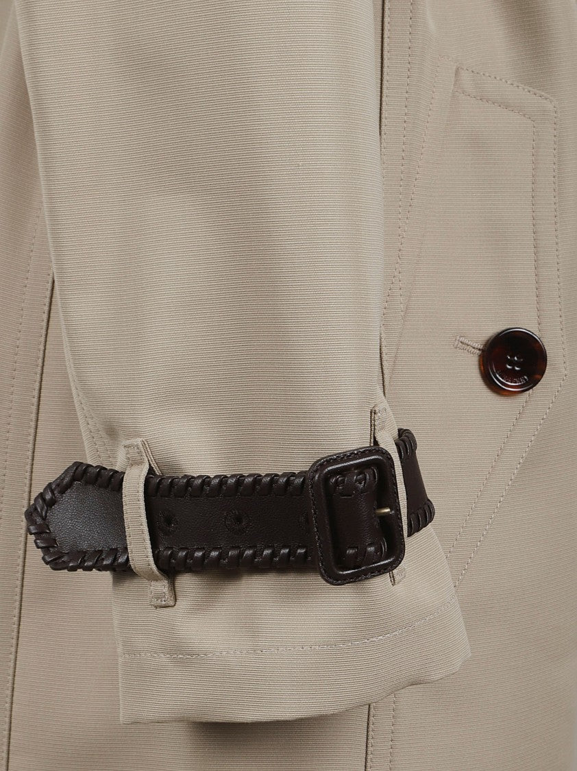 Burberry Double-Breasted Trench Coat With Wide Belt