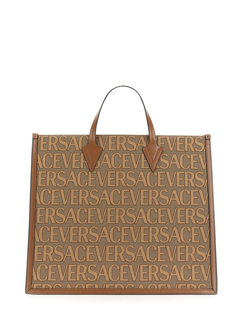Versace Shopper Bag With Allover Logo