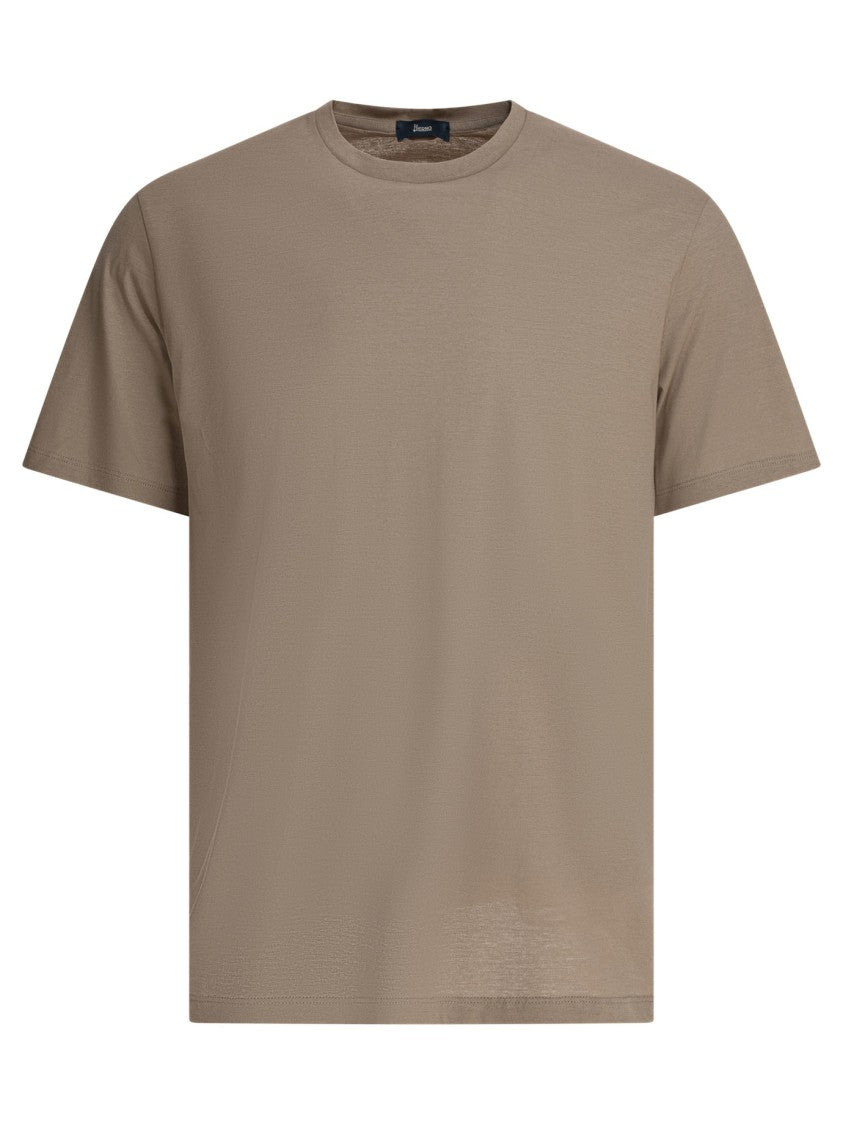 Herno Lightweight Beige Crewneck T-Shirt